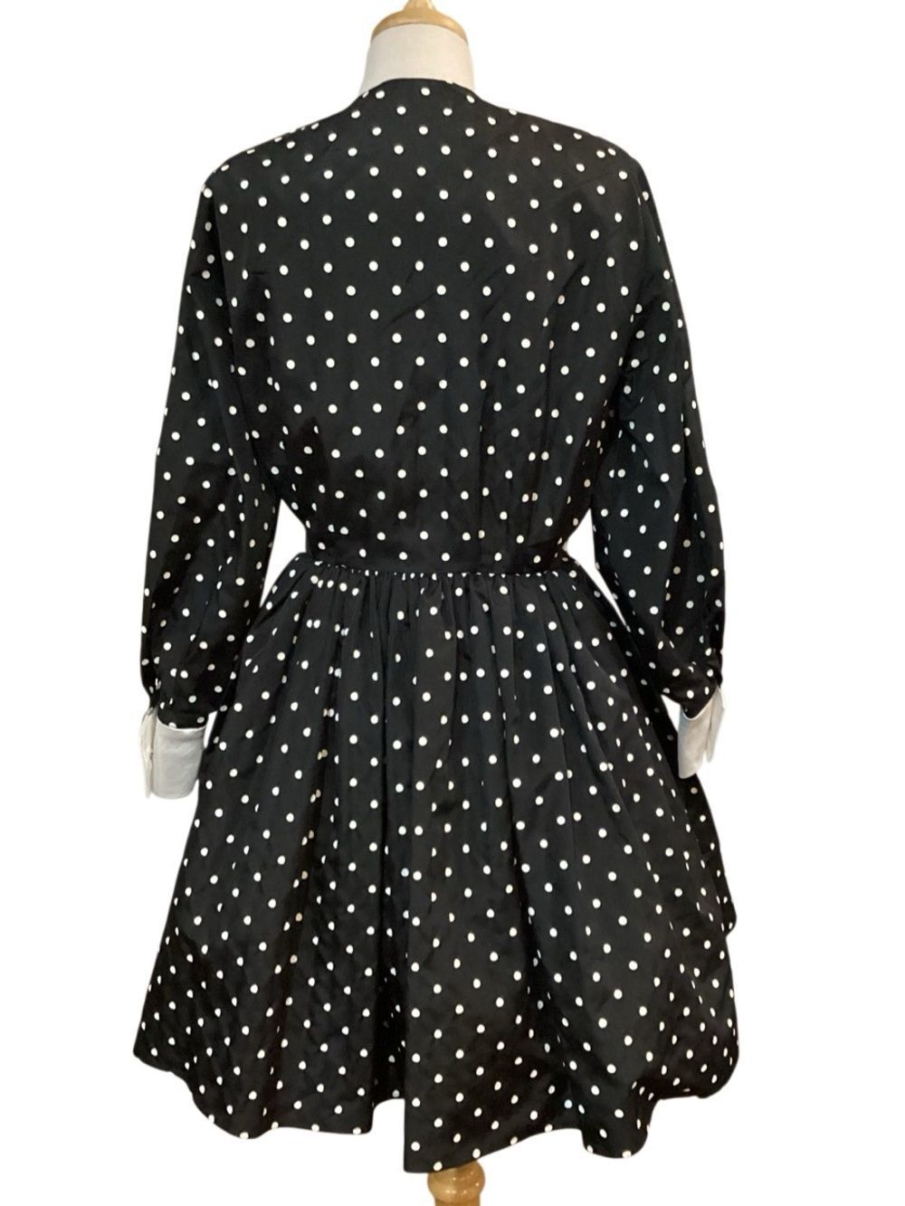 Vintage Cache Black Polka Dot Dress Tulle Size 8 - Picture 4 of 12